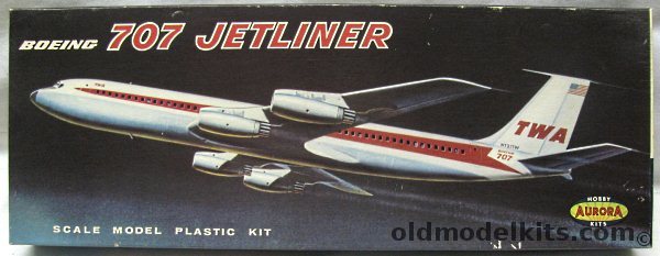 Aurora 1/104 Boeing 707 Jetliner TWA, 382-198 plastic model kit